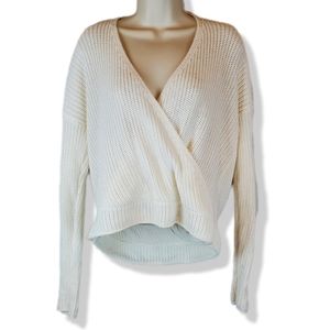 Moon & Madison Surplice Twist Wrap Knit Sweater Pullover Size S